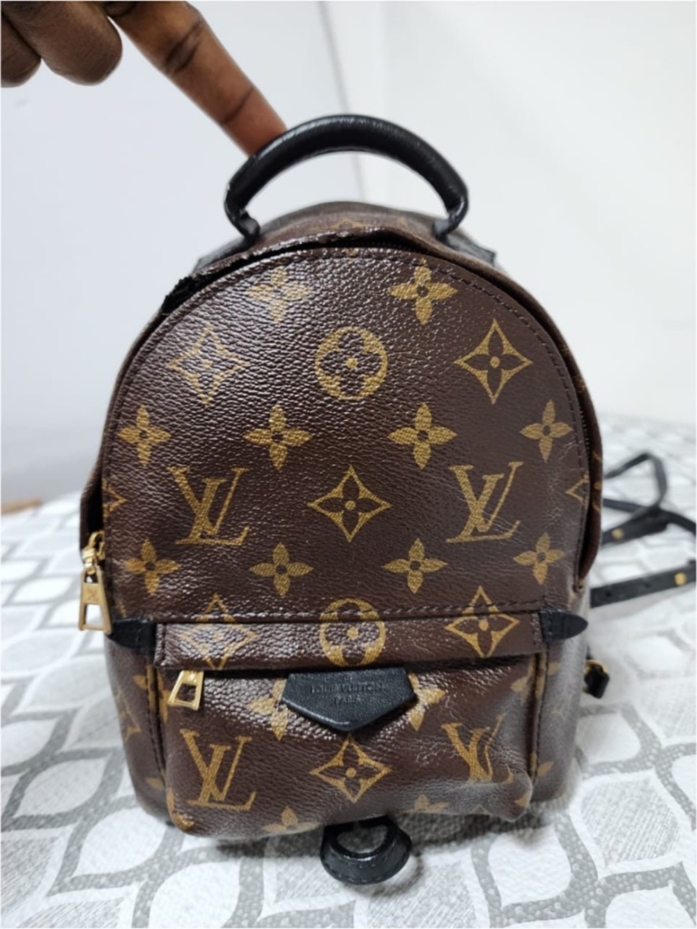 Authentic LOUIS VUITTON Monogram Palm Springs Mini Backpack Brown
